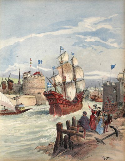 La flotta del re a Havre: La Belle Francoise, illustrazione da 