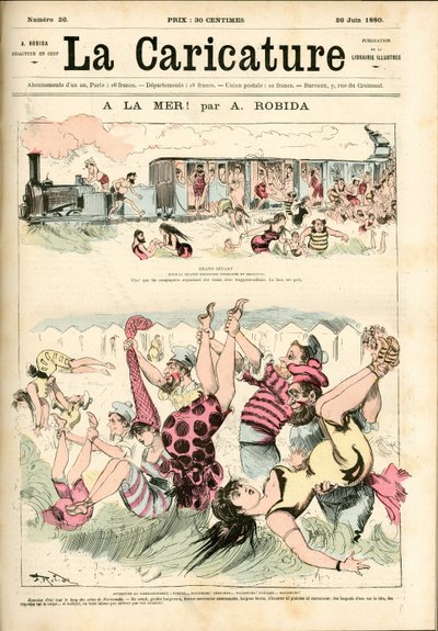 Al mare! 1880 (incisione) da Albert Robida