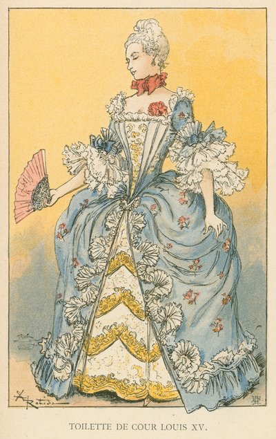 Toilette di corte di Luigi XV da Albert Robida