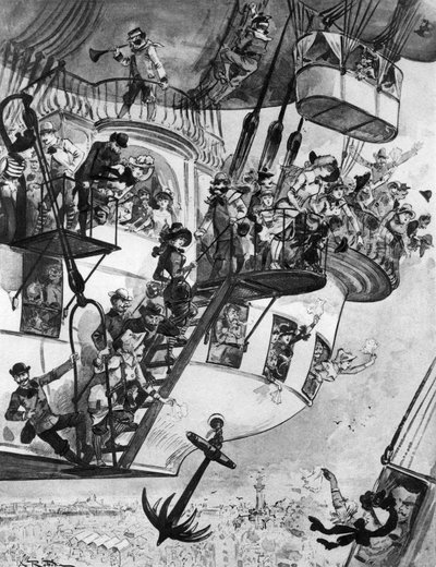 Trasporto del futuro da Albert Robida