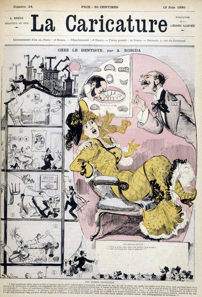 Donna dal dentista - di Robida, in “La caricature” del 12/06/1880 da Albert Robida