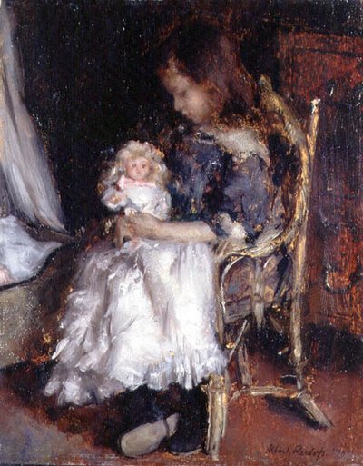 Ragazza con la Sua Bambola da Albert Roelofs