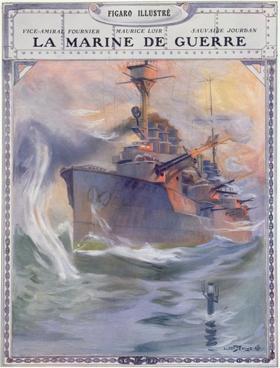 Nave da guerra francese, illustrazione di copertina da 