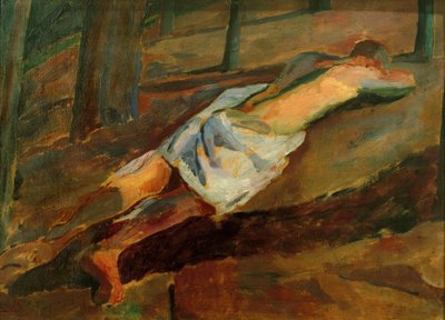 Nudo maschile sdraiato da Albert Weisgerber