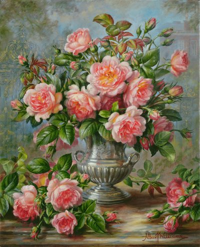 Eleganza inglese: rose in un vaso d