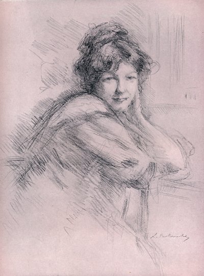 Litografia ritratto di una donna, c1905 da Albert de Belleroche