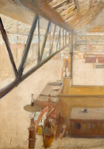 Veduta di una stazione ferroviaria, c.1900 da Albert de Belleroche