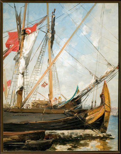 Barche a vela sul Bosforo in Turchia Dipinto di Alberto Pasini (1826-1899) XIX secolo Genova, Galleria d