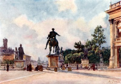 Statua di bronzo di Marco Aurelio sul Campidoglio da Alberto Pisa
