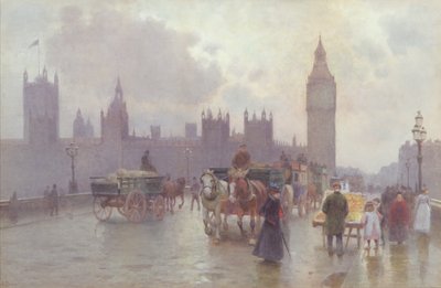 Le case del Parlamento dal ponte di Westminster, c.1900 da Alberto Pisa