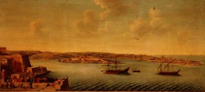 Veduta di La Valletta con navi dell