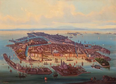 Veduta aerea di Venezia, 1867 da Alberto Rieger