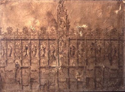 Progetto per i cori (penna e inchiostro su carta) da Alberto de or Joaquin de(1674 1724) Churriguera