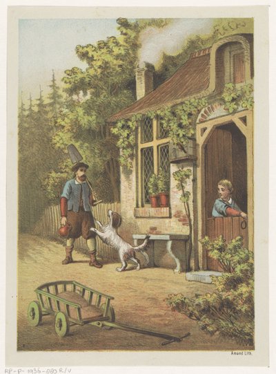 Saluto nel cortile da Albertus Barend Hendrik Braakensiek