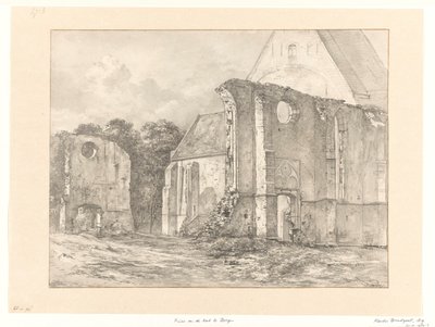 Le rovine della chiesa a Bergen da Albertus Brondgeest