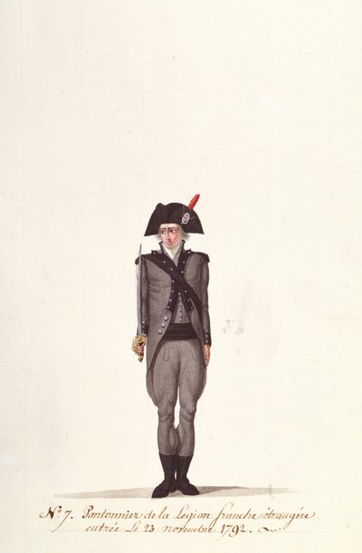 Un pontoniere della Legione Straniera Francese, da Coppetiers, 23 novembre 1792 da Albertus Gregorius