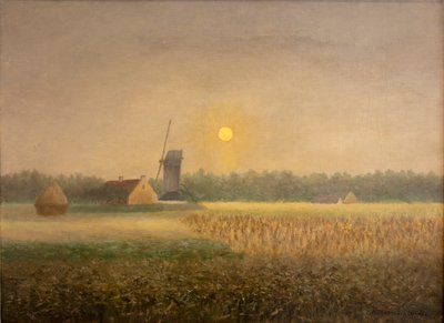 Mulino a vento a Latem al chiaro di luna da Albijn Van den Abeele