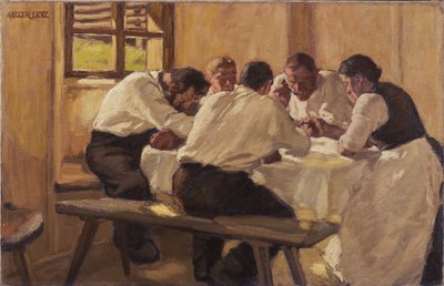 Pranzo La zuppa, Versione II, 1910 da Albin Egger Lienz