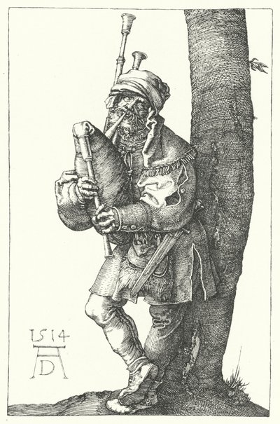 Suonatore di cornamusa da Albrecht (after) Durer or Duerer