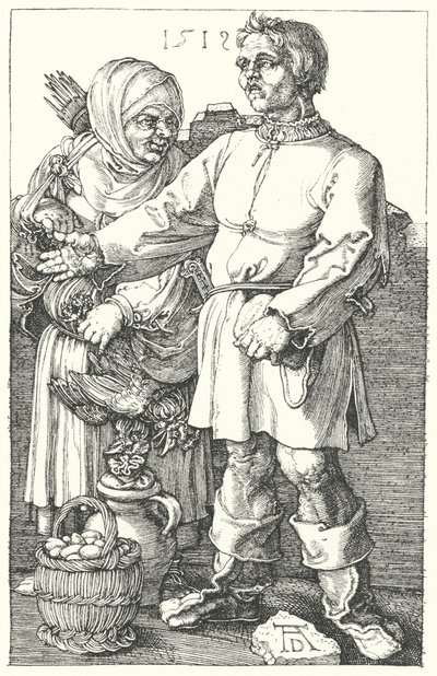 Contadini che vendono i loro prodotti da Albrecht (after) Durer or Duerer