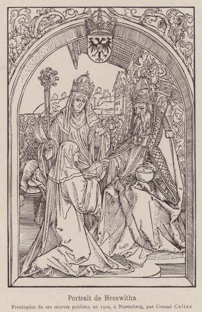 Hrotsvitha di Gandersheim da Albrecht (after) Durer or Duerer