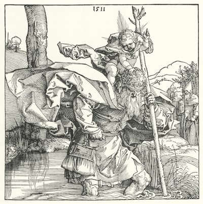San Cristoforo che porta il Bambino Gesù da Albrecht (after) Durer or Duerer