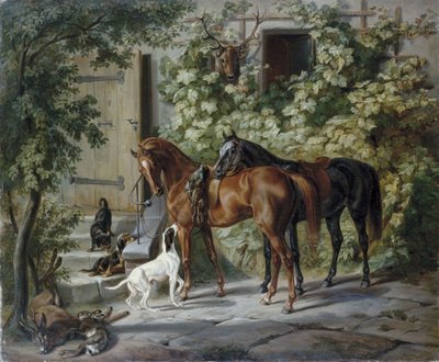 Cavalli al portico da Albrecht Adam