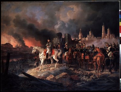 Incendio di Mosca il 15/09/1812 da Albrecht Adam