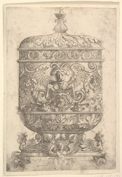 Calice coperto con grottesche su sfondo bianco da Albrecht Altdorfer