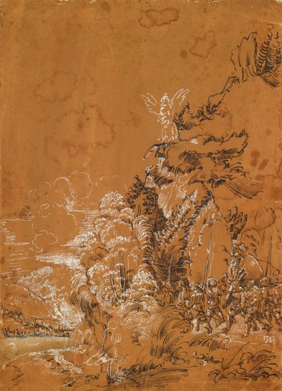 Paesaggio forestale con angeli e mercenari da Albrecht Altdorfer