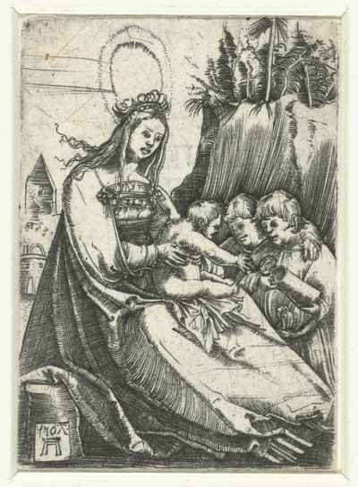 Maria con il Bambino Gesù e due ragazzi da Albrecht Altdorfer