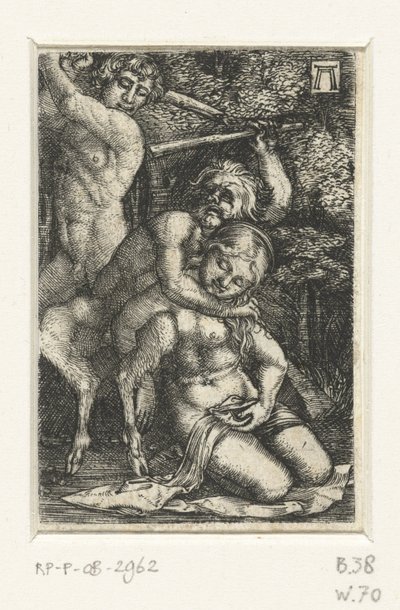 Satiro e un uomo combattono per una donna da Albrecht Altdorfer