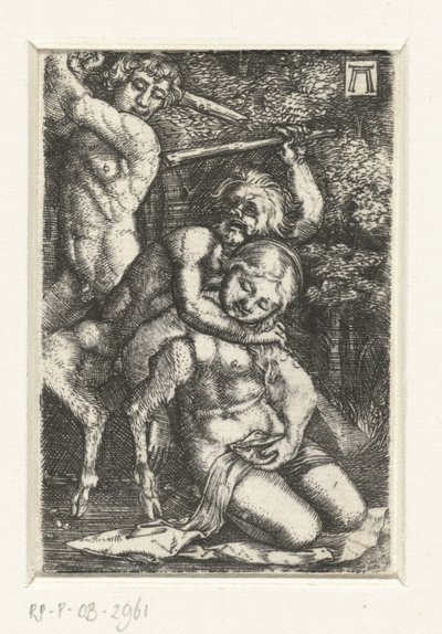 Satiro e un uomo combattono per una donna da Albrecht Altdorfer