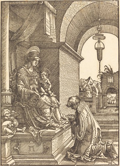 Supplicante inginocchiato davanti alla Vergine e al Bambino da Albrecht Altdorfer