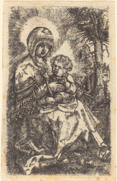 La "Bella Vergine" di Ratisbona in un Paesaggio da Albrecht Altdorfer