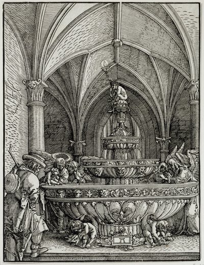 La Sacra Famiglia alla fontana. Incisione di Albrecht Altdorfer. Museo del Louvre. da Albrecht Altdorfer