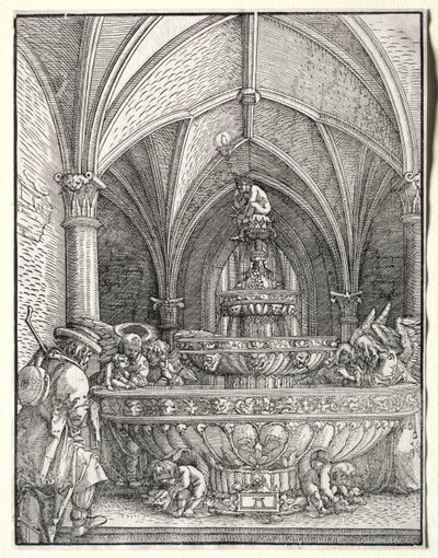 La Sacra Famiglia nella fuga in Egitto a una fontana da Albrecht Altdorfer