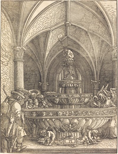 Il riposo durante la fuga in Egitto a una fontana da Albrecht Altdorfer