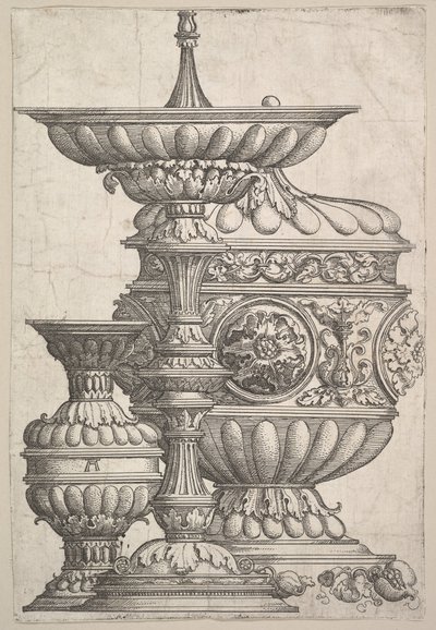 Tre eleganti vasi su sfondo bianco da Albrecht Altdorfer