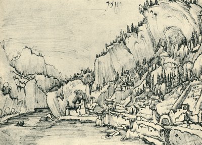 Vista di Sarmingstein sul Danubio, 1511, 1943 da Albrecht Altdorfer