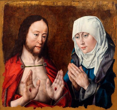 Cristo mostra a sua madre le ferite dei chiodi nelle mani, c.1490 da Albrecht Bouts
