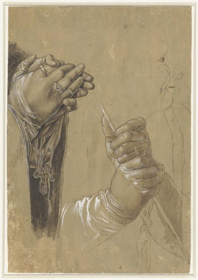 Mani e un profilo di testa da Albrecht Dürer (possibly)