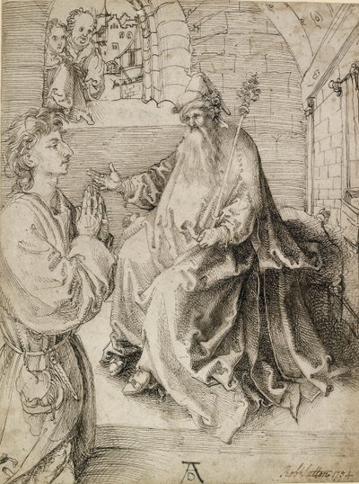 Un giovane inginocchiato davanti a un potente da Albrecht Dürer