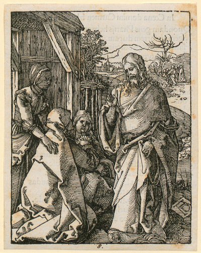 Addio di Cristo a sua madre, tavola 8 della serie “Piccola Passione xilografica” da Albrecht Dürer