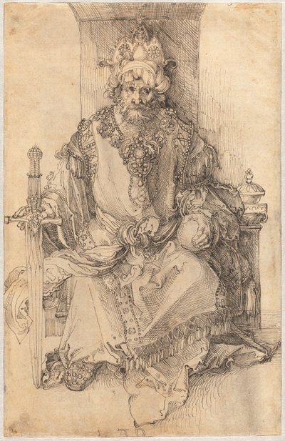 Un sovrano orientale seduto sul suo trono da Albrecht Dürer