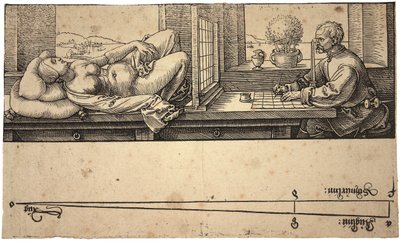 Artista che disegna un nudo con dispositivo prospettico, 1538 da Albrecht Dürer