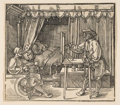 Artista che disegna un ritratto di un uomo da Albrecht Dürer