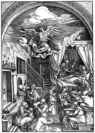 Nascita della Vergine, 1502-1505, 1936 da Albrecht Dürer