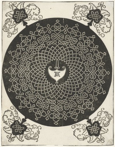 Esempio di ricamo con scudo a forma di cuore da Albrecht Dürer