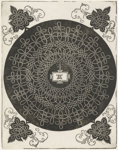 Esempio di ricamo con scudo rettangolare da Albrecht Dürer